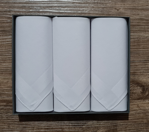 Damen Stoffnastuch 3er Set,Weiss